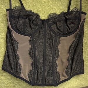 Urban Outfitters Black Lace Corset Top